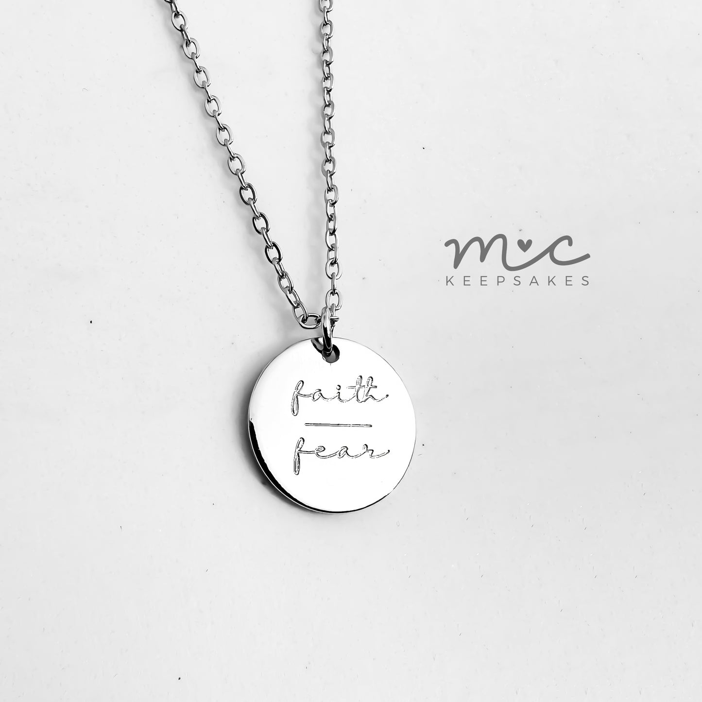 Faith Over Fear and Be Still Necklace