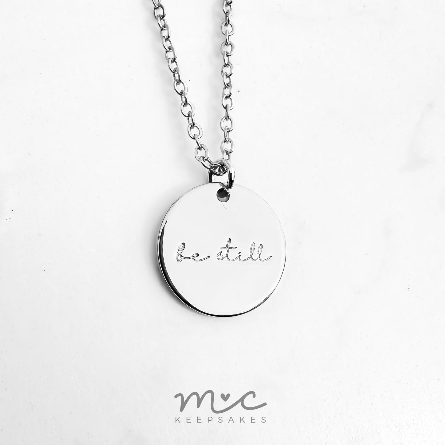 Faith Over Fear and Be Still Necklace